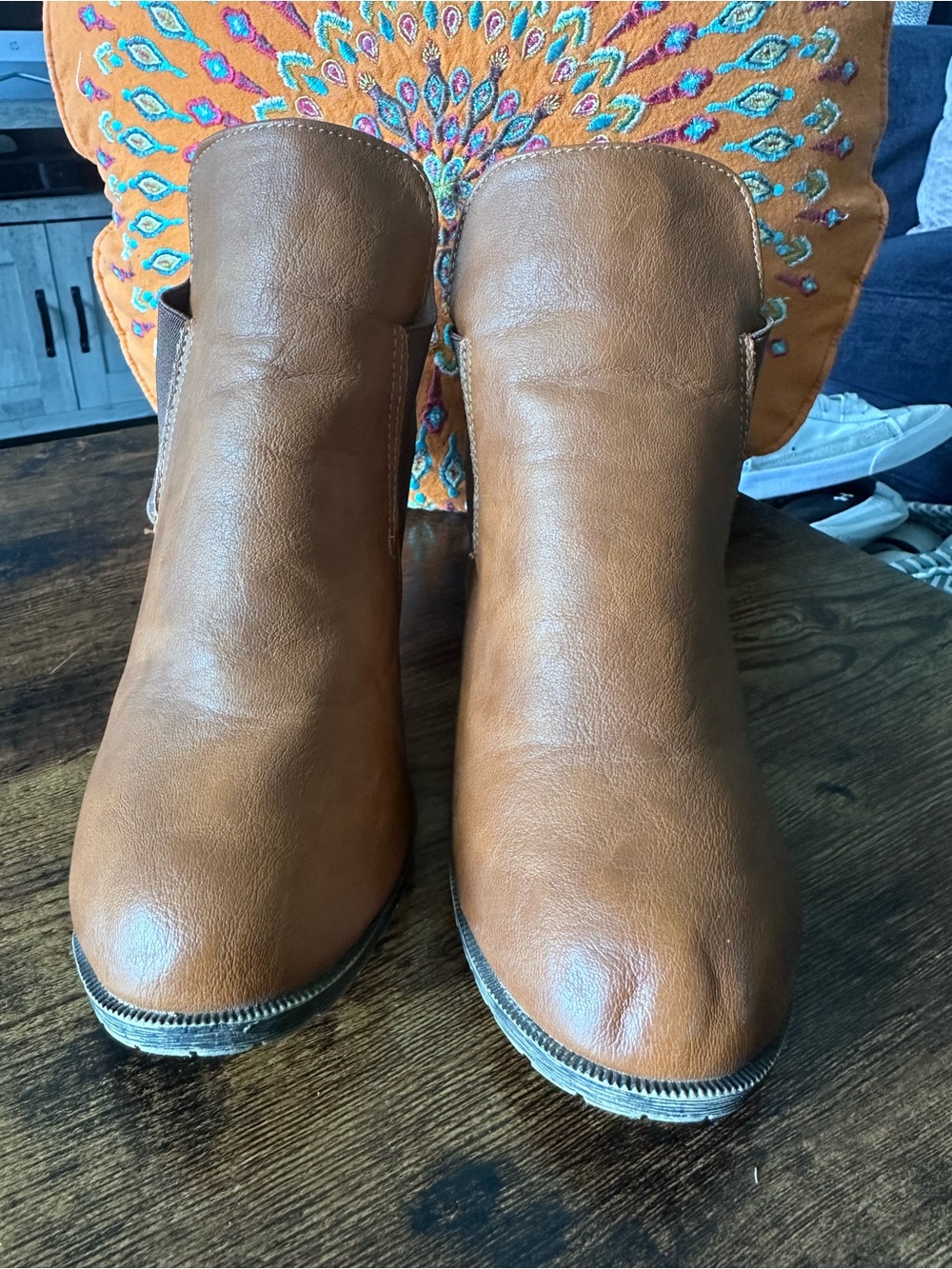 Dollhouse Cognac Brown Ankle Booties
